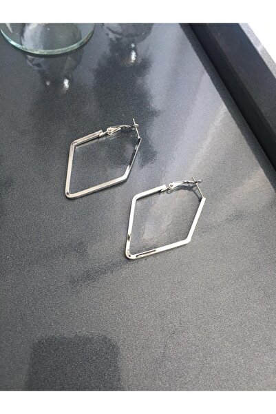 nıckel free Gri Şekilli Küpe