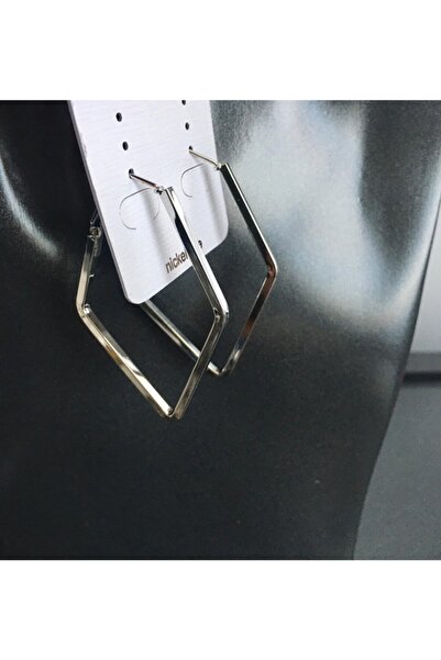 nıckel free Gri Şekilli Küpe