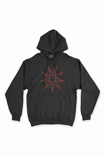 Cix Black Hooded Slipknot Star Logo Sweatshirt