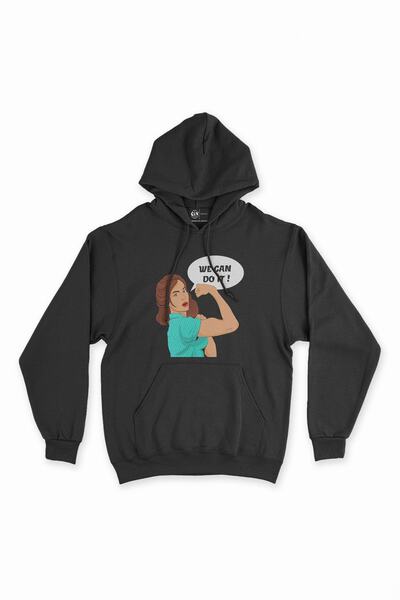 Cix سويت شيرت بقلنسوة باللون الأسود من Girl Power - هوديي