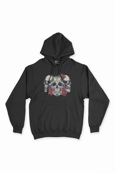 Cix Φούτερ με μαύρη κουκούλα - Skulls Hoodie