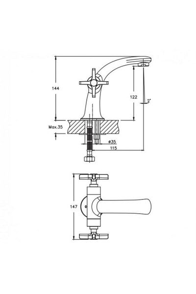 NSK Sink Faucet Trinity Double Arm Single Body Gold N3013119