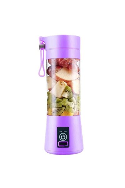 Genel Markalar Portatif Taşınabilir Usb Şarjlı Mikser El Blender Mor 380 Ml