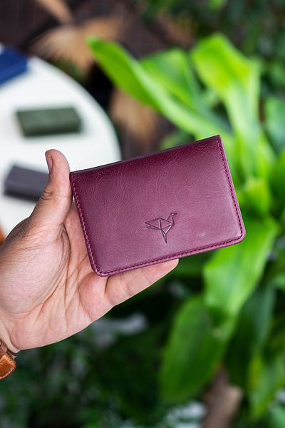 Garbalia Unisex Claret Red Magnet Crazy Leather Card Holder Wallet