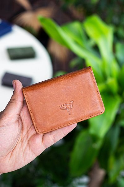 Garbalia Магнит Crazy Leather Tan унисекс портфейл за карти