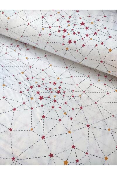 Wella Home Жовтий Червоний Чумацький Шлях Зірки Поплін / Акфіл Тканина 240 Ширина