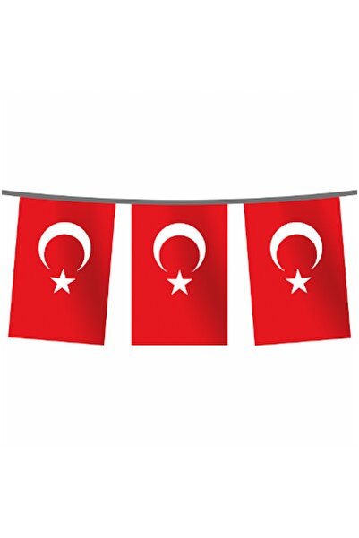 Huzur Party Store Küçük Boy Türk Bayrağı Baskılı İpe Dizili İpli Kağıt Ay Yıl...