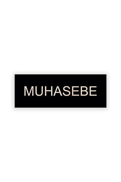 Aldebaran Reklam Siyah Ahşap Muhasebe Yönlendirme Yazısı 23x8 cm