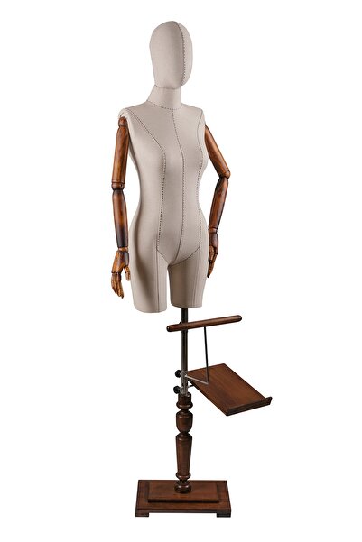 YAHYA VİTRİN MANKENLERİ Ahşap Kollu Bayan Terzi Mankeni