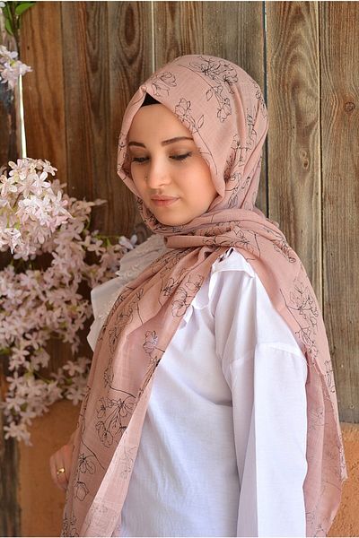 Veille شال بودرة خفيف منقوش بالزهور