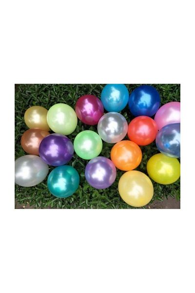 BEST PARTİ DOĞUM GÜNÜ PARTİ SÜSLERİ 100 Assorted Colored Metallic Balloons + Balloon Chain