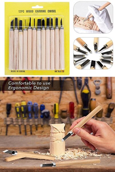 BİTERSE Ahşap Oyma Ve Hobi El Aletleri Seti 12 Parça Mini Hobi Set