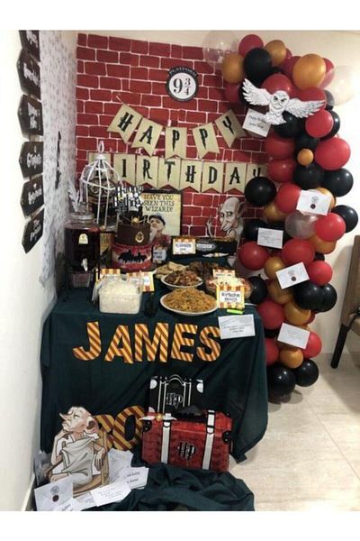 BEST PARTİ DOĞUM GÜNÜ PARTİ SÜSLERİ Harry Potter Concept - 100 Pieces Metallic Balloon + Balloon Chain Gift