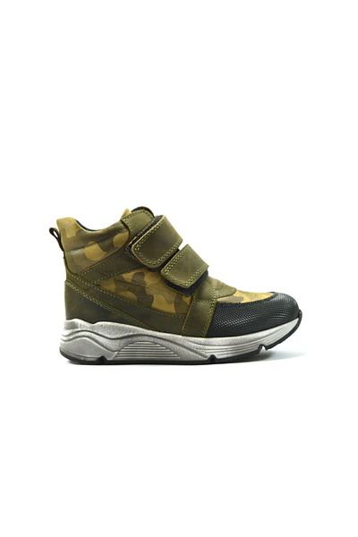 PİNKY PİNKY 770-2 Γνήσιο Δερμάτινο Χακί Velcro Boy's Boots 26-30