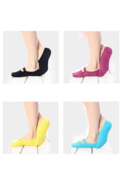 ENNA MODA Özel Kaymaz Tabanlı Pilates Ve Yoga Çorap 4lü Set-5, Beden 37-42