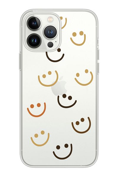 shoptocase حافظة هاتف آيفون 13 بروماكس شفافة بنمط الابتسامة