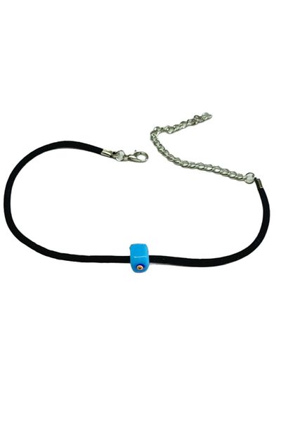 Lal Glass Eye Velvet Anklet