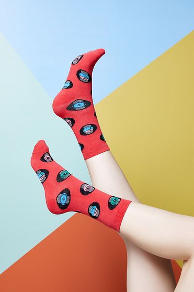 The Socks Company Дамски многоцветни шарени чорапи Records