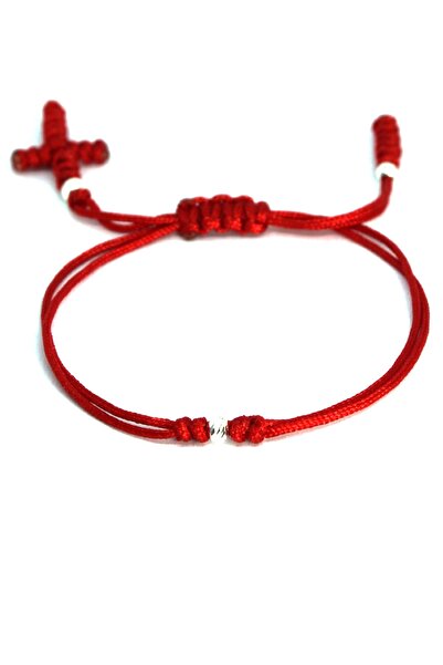 alberaccessories 925 Ayar Gümüş Aparatlı Tasarım Örgü Haç Şans Bileklik