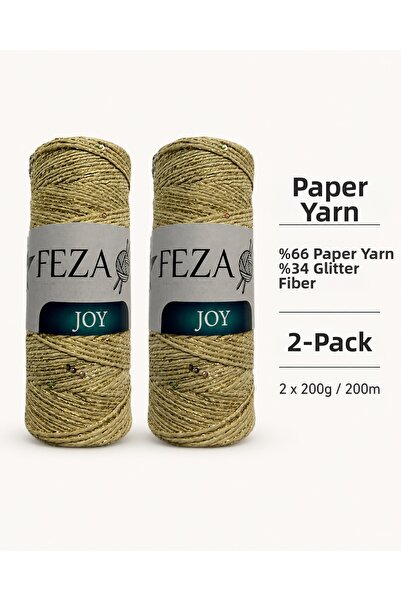 shcen Feza Joy Glitter Νήμα Χαρτιού 2 Τεμαχίων Συσκευασία 200γρ 200μ – Νήμα γ...