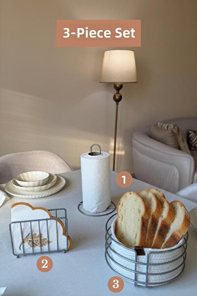 Edora Home Set of 3 Matte Silver Cage Napkin Holder Vertical Paper Towel Hold...
