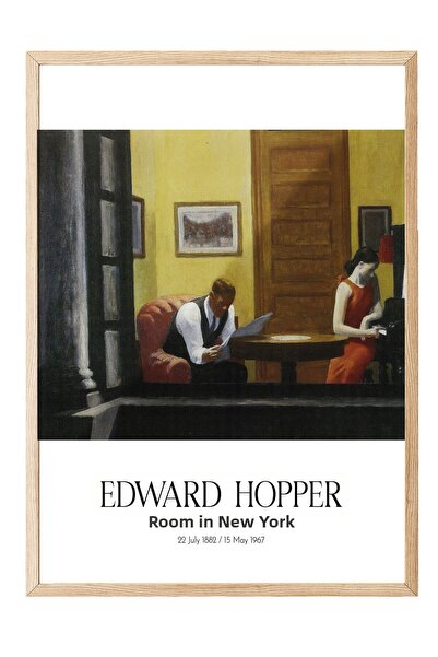 Postifull Edward Hopper - Cameră din New York, Tablou înrămat în lemn, Seria ...