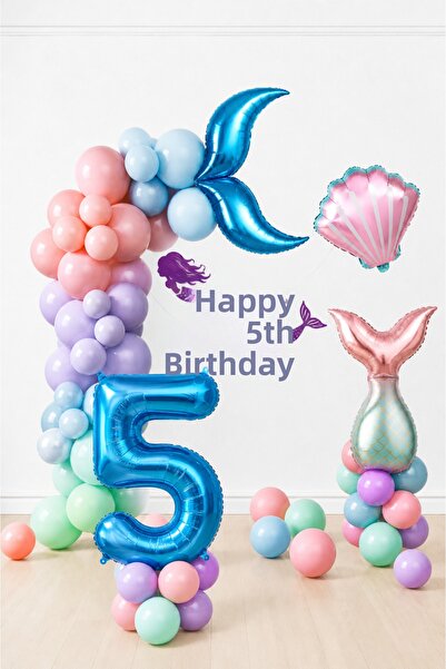 Balonsan مجموعة بالونات بتصميم حورية البحر -5-