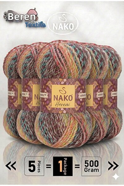 NAKO Herca-5 Pack - 100Gr/156M - Yarn for Cardigans, Sweaters, Scarves, Beani...