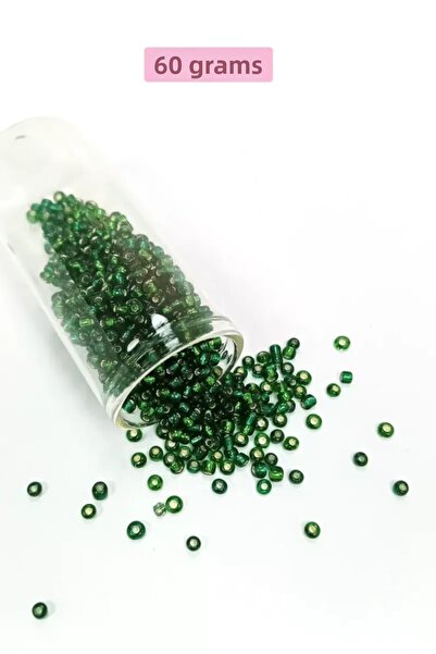 Mestore Bulky Glass Sand Beads (8/0) 3 mm - 60 Grams - Transparent Army Green...