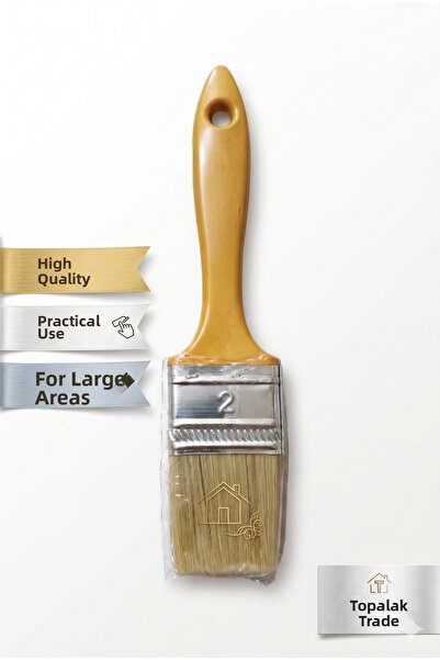 TOPALAKTİCARET Plastic Handle Cutting Brush No:2 Paint Brush Dust Brush Pastr...