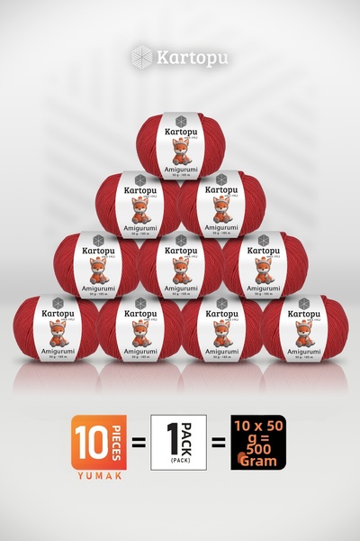 Kartopu Amigurumi - Red (K143) - Pack of 10 - 50Gr/165M - Toy Punch - Baby So...