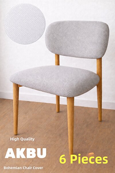 AKBU Chair Cover , Pack of 6, High Quality Bohemian Style, Elastic, Kitchen C...