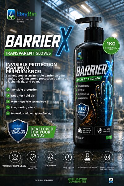 BarrierX 3 Pcs Gel Gloves-Oil, Dirt, Silicone, Adhesive, Protective Hand Gel-...