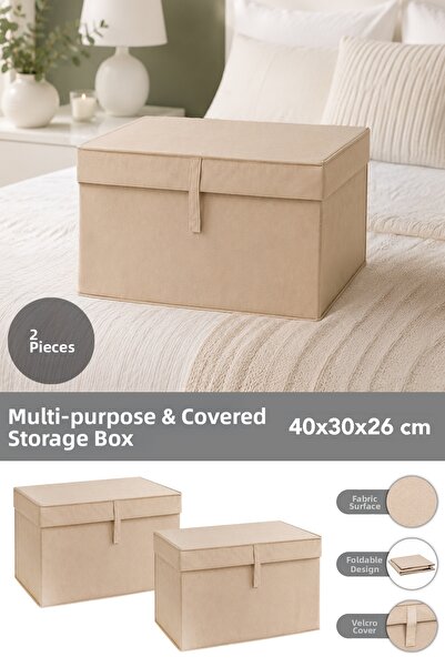 Meleni Home 2-Piece Mini Storage Box - Multi-Purpose Organizer Storage Box wi...