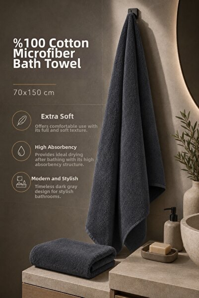 TAYA HOME منشفة حمام من القطن الميكروكوتون بنسبة 100%، مقاس 70x150 سم، فائقة ...
