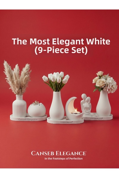 CANSEB Elegance Premium Stone Powder - 9 Piece Decorative Object Set - the Mo...