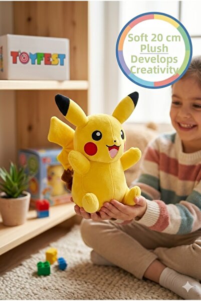 TOYFEST لعبة بوكيمون بيكاتشو القطيفة الناعمة المرخصة للجمع والهدايا مقاس 20 سم