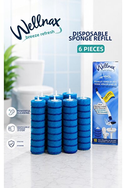 Wellnax breeze refresh 60 قطعة من إسفنجات التواليت القابلة للاستخدام مرة واحد...