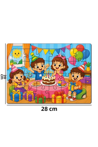 minİQ toys A Day at Birthday Party Wooden Puzzle (24 Pieces)