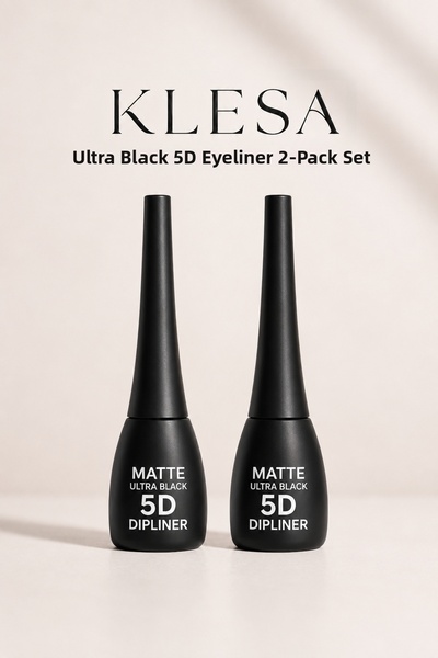 KLESA 2-Piece Ultra Black Dipliner Matte Black Fine Tip Eyeliner Set