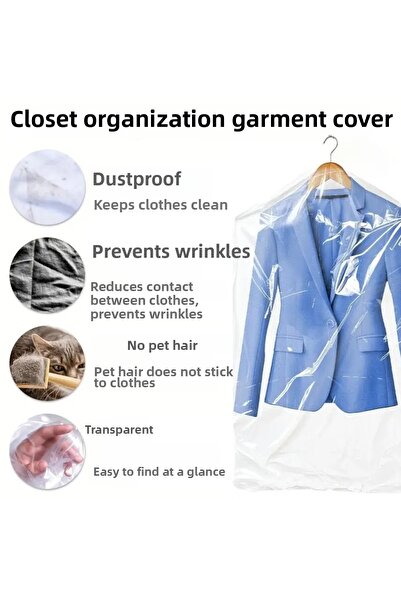 JokeyAmbalaj Wardrobe Hanger with Slot 55X75Cm Dry Cleaning - Transparent Sto...
