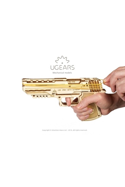 Ugears 3D пъзел, Пистолет Улф-01, Ugears, дърво, 63 части