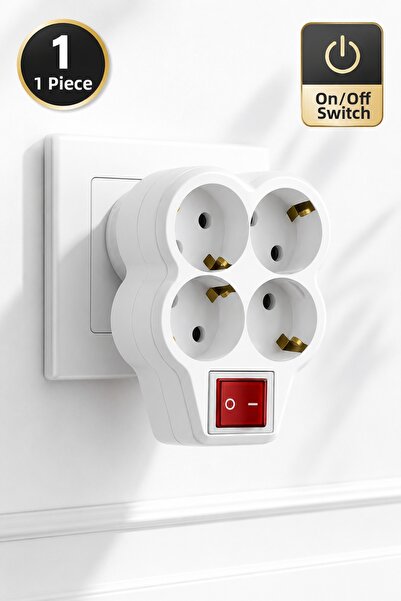 Arkhelais Multiple Socket - Group Socket - 4-Outlet Switched Grounded White G...