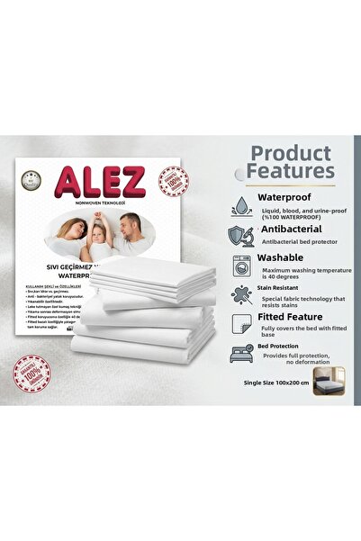 Generic Brand Alez Tek Ki̇şi̇li̇k 100 X 200 cm + 30 cm Base Liquidproof Mattr...