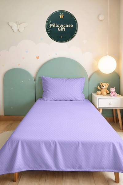 Evimde Bambaşka Lila Minimal Young Room Single Pique Set - Pastel Quilted 160...