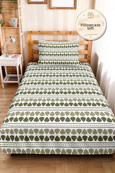 Evimde Bambaşka Green Geometric Modern Single Duvet Set - Minimal 160X220 cm ...