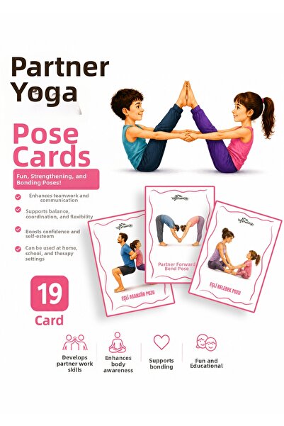 Yogatoon Kids World Children's Yoga Partner Pose Training Cards – Advanced Le...