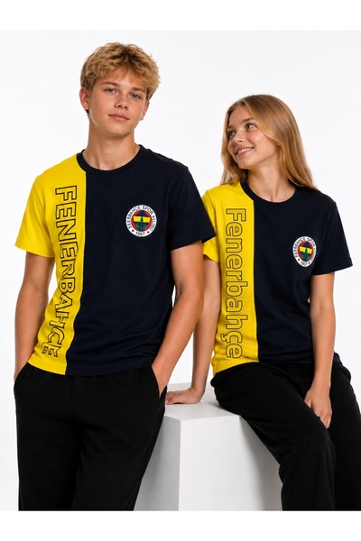 Fenerbahçe ΝΕΑ ΣΕΖΟΝ ΑΔΕΙΟΔΟΤΗΜΕΝΟ ΚΙΤΡΙΝΟ ΝΑΥΤΙΚΟ ΜΠΛΕ T-SHIRT ΜΕ ΛΑΜΠΕΡΗ ΛΑ...