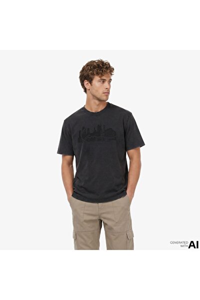 KARL KANI Signature Skyline Washed Boxy Men's Black T-Shirt