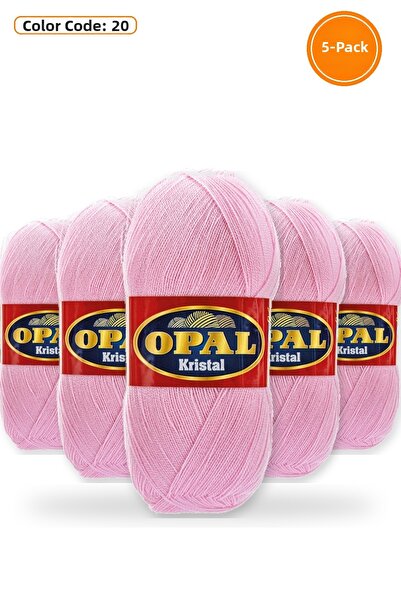 OPAL Kristal Fiber Yarn 5-Pack 100 Gr 450 Mt – Bath Fiber, Scrubbing Cloth an...